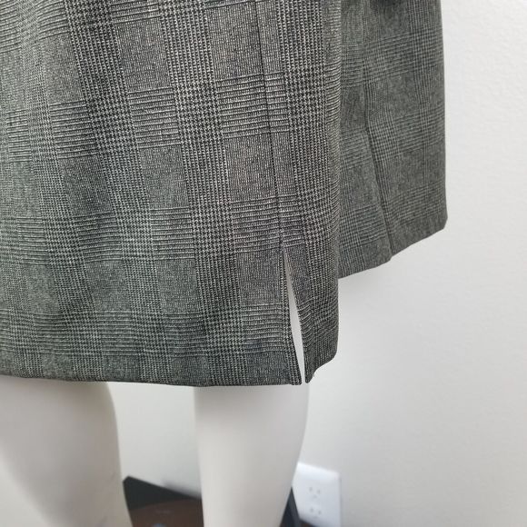 Vintage 90s Y2K Micro Houndstooth Brown Grey Tank Skirt Coord Set Sz 13/14 JRs - Picture 5 of 14